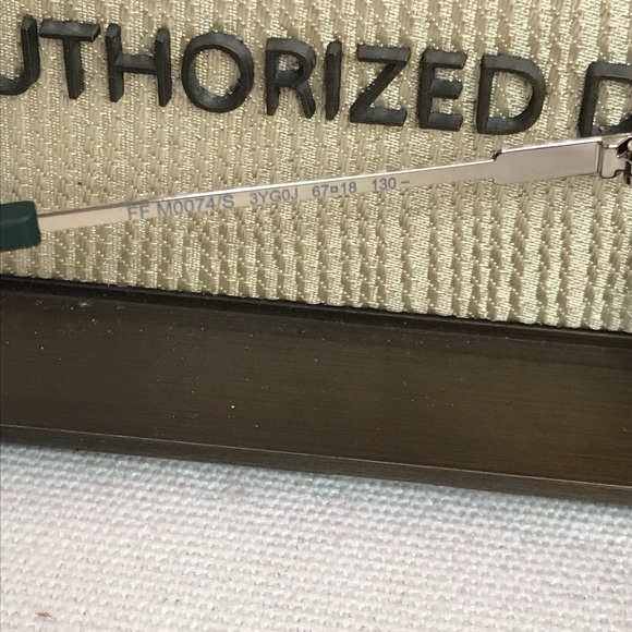 Fendi FF-M0074/S 3YG/0J Sunglasses Women's Light Gold/Blue-Gold Mirror Lens 67mm - Picture 14 of 14